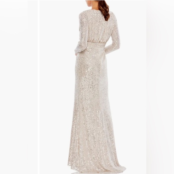 Mac Duggal SEQUIN WRAP EVENING GOWN size 12 NEW - Picture 4 of 15